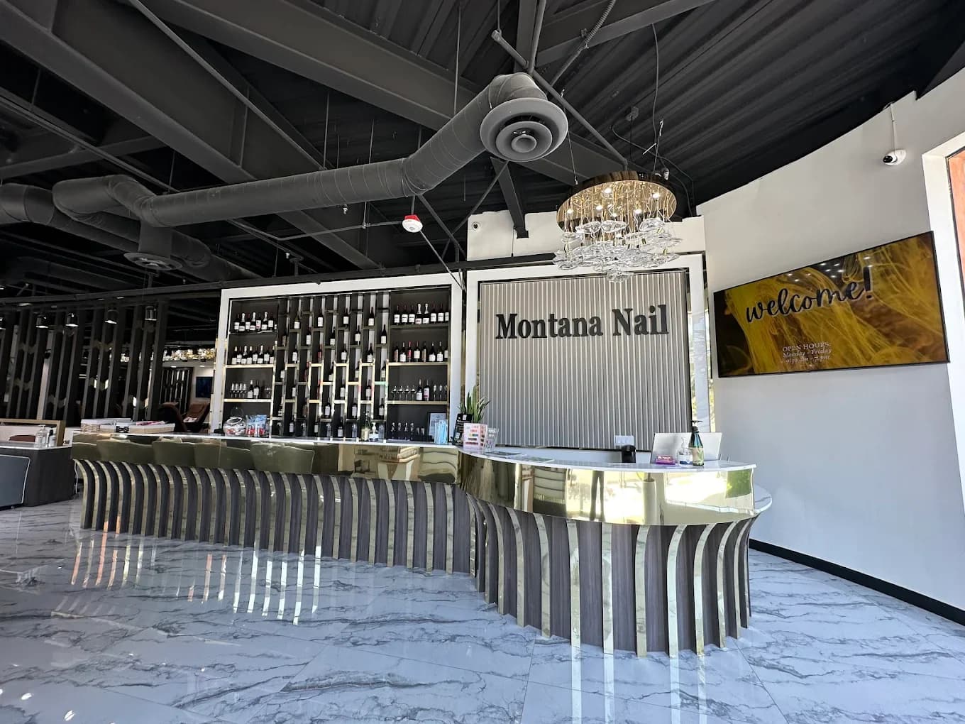 Real nail salon workspace